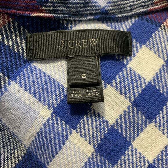 J. Crew Blue and Red Plaid Button Down Size 6 - Picture 8 of 8